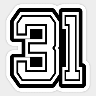 Number 31 for a sports team, group, or community Sticker